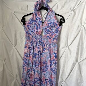 Long Floral Halter Dress